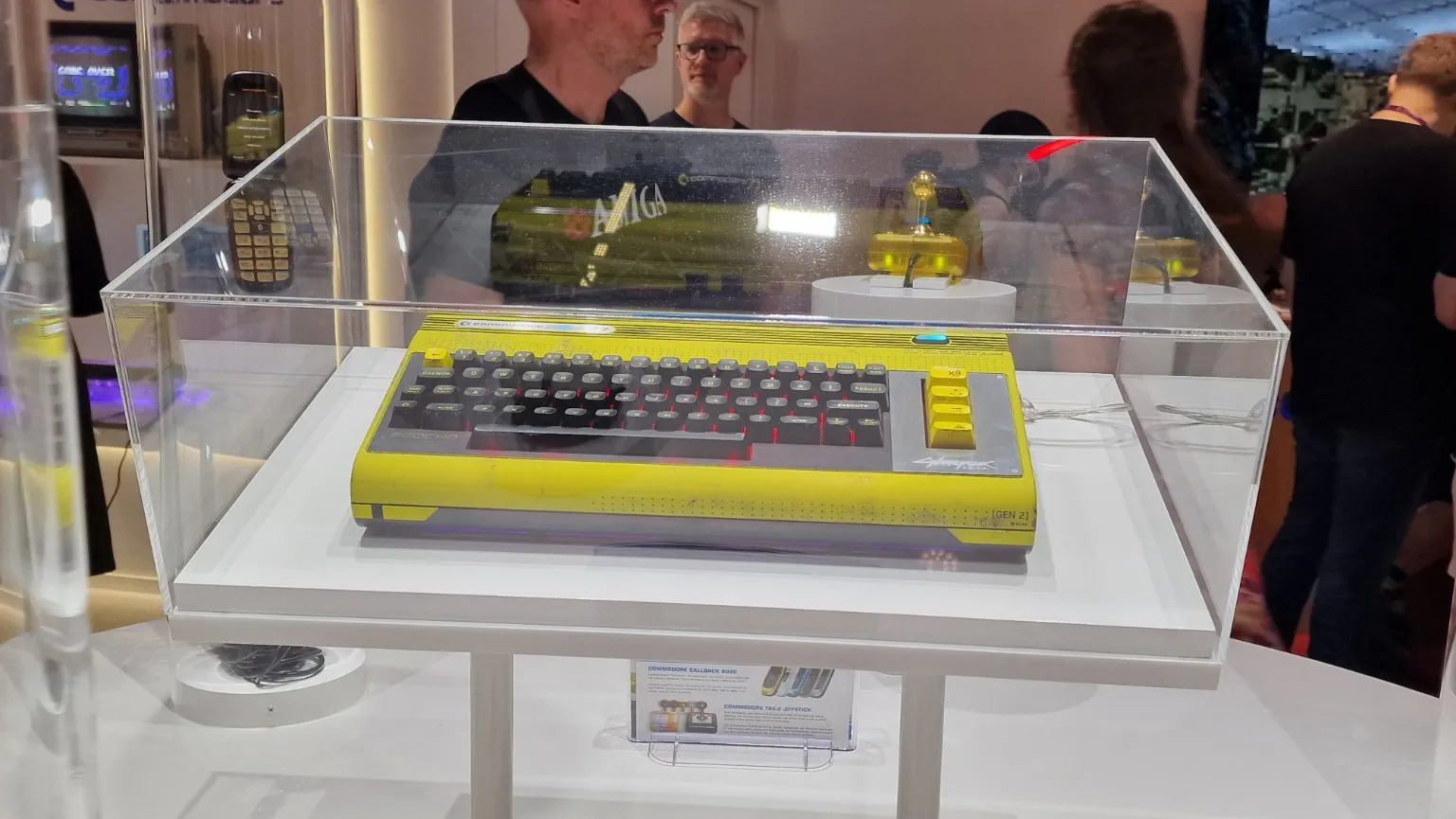 The Commodore 77 special edition in a display case at gamescom 2026.